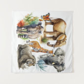 Safari Watercolor Wandteppich (Vorderseite (Horizontal))