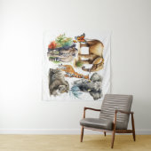 Safari Watercolor Wandteppich (Beispiel (Horizontal))