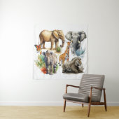 Safari Watercolor Wandteppich (Beispiel)