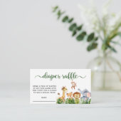 Safari Watercolor Wineller Raffle Baby Dusche Begleitkarte (Stehend Vorderseite)