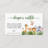 Safari Watercolor Wineller Raffle Baby Dusche Begleitkarte (Vorderseite)