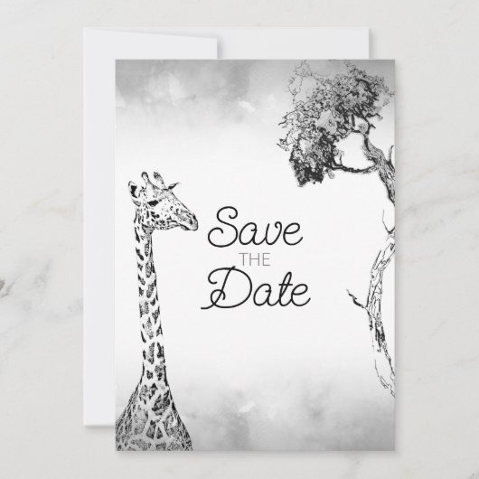 Safari Wedding speichert das Datumsdesign Einladung (Vorderseite)