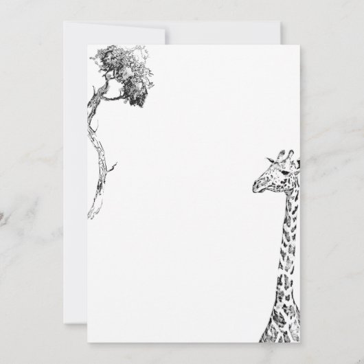 Safari Wedding speichert das Datumsdesign Einladung (Rückseite)