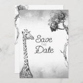 Safari Wedding speichert das Datumsdesign Einladung (Vorne/Hinten)