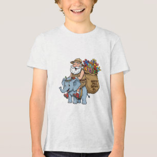 Safari-Weihnachtsmann Tri-Blend Shirt