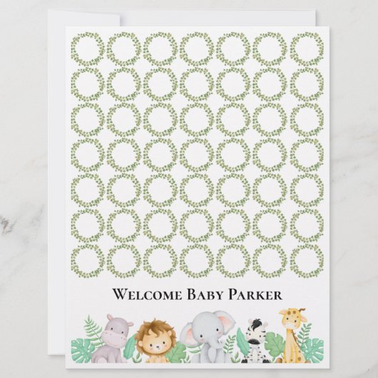 Safari Welcome Baby-Signatur (Vorderseite)