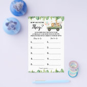 Safari Wie alt waren sie Baby Showspielkarte Flyer (Einzeln)