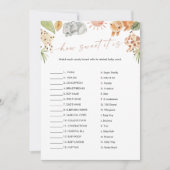 SAFARI Wie süß es ist Candy Bar Baby Game Card Einladung (Vorderseite)