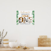 Safari Wild 1. Geburtstag Party Poster (Küche)