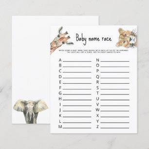 Safari wild animal - Baby name race
