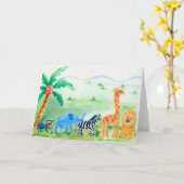 Safari Wild Animal Friends Karte (Gelbe Blume)