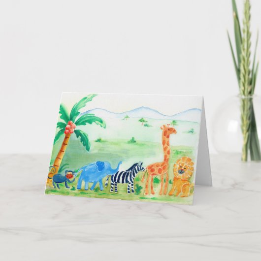 Safari Wild Animal Friends Karte (Vorderseite)