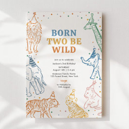 Safari Wild Animals 2. Geburtstag Einladung