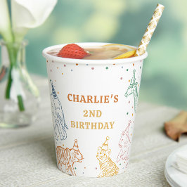 Safari Wild Animals 2nd Birthday Pappbecher