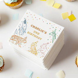 Safari Wild Animals 2nd Birthday Serviette