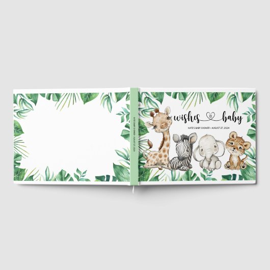 Safari Wild Animals Baby Shower Gästebuch (Voll)