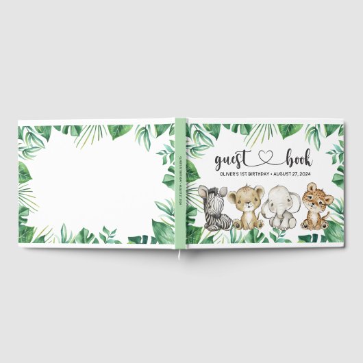 Safari Wild Animals Birthday Guest Book Gästebuch (Voll)