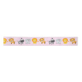 Safari Wild Animals on Gingham Satinband (Vorderseite)
