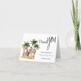 Safari Wild Animals Tropical Baby Shower Dankeskarte