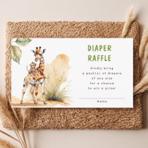 Safari Wild Baby Animal Diaper Raffle Baby Dusche