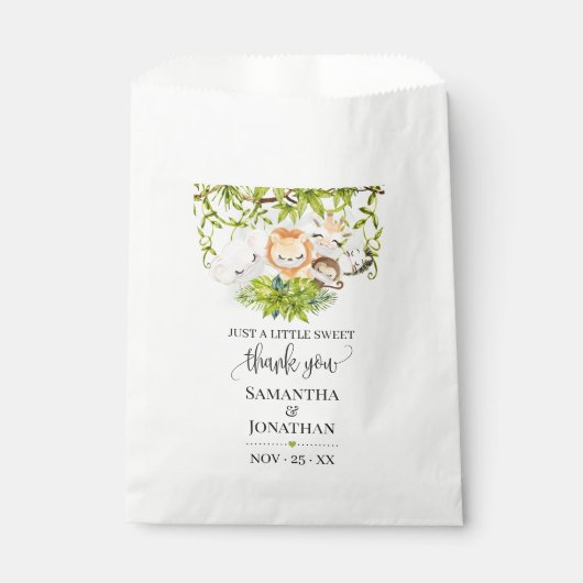 Safari Wild Baby Animals Baby Shower Geschenktütchen (Vorderseite)