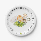 Safari Wild Baby Animals Baby Shower Pappteller (Vorderseite)