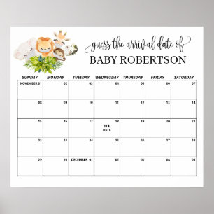 Safari-Wild-Baby-Party-Termin-Rat-Kalender Poster