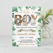 Safari Wild Baby Shower Party Einladung (Stehend Vorderseite)