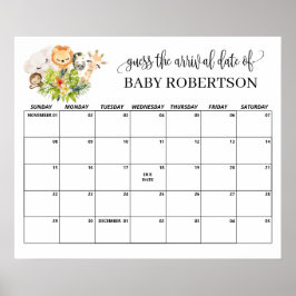 Safari Wild Baby Showraten Terminkalender Poster