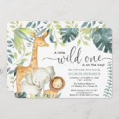 Safari-Wild eine geschlechtsneutrale Babydusche Einladung (Vorne/Hinten)