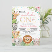 Safari Wild Einladung zum ersten Geburtstag (Stehend Vorderseite)