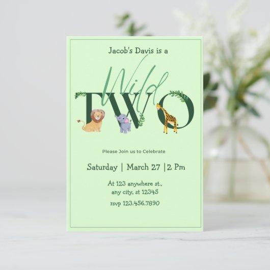 Safari Wild - Einladung zum Geburtstag (Stehend Vorderseite)