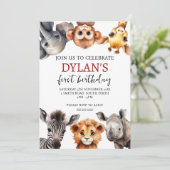 Safari Wild Einladung zum Geburtstag (Stehend Vorderseite)