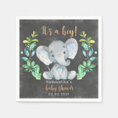 Safari Wild Elephant Baby Shower Serviette (Vorderseite)