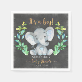 Safari Wild Elephant Baby Shower Serviette