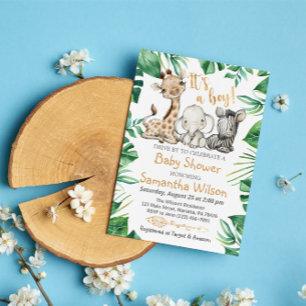 Safari Wild Es ist eine Boy Baby Shower Einladung