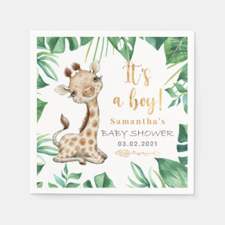 Safari Wild Giraffe Babydusche Napkins Serviette