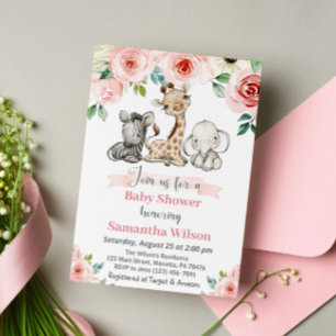 Safari Wild Girl Baby Shower Einladung