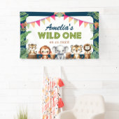 Safari Wild One 1. Geburtstag Banner (Insitu)