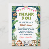 Safari Wild One 1. Geburtstag Dankeskarte (Vorderseite)