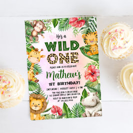 Safari Wild One 1. Geburtstag Einladung