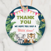 Safari Wild One 1. Geburtstag Geschenkanhänger (Vorderseite)