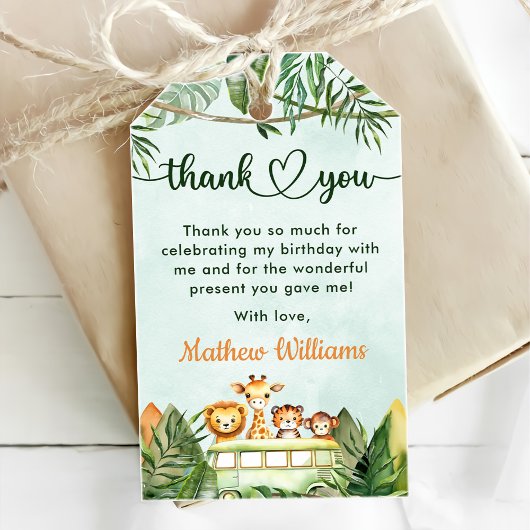 Safari Wild One 1. Geburtstag Geschenkanhänger