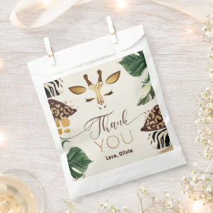 Safari Wild One 1. Geburtstag Gold Danke Geschenktütchen