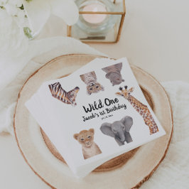 Safari Wild One 1. Geburtstag Junge Serviette