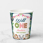 Safari Wild One 1. Geburtstag Pappbecher (Vorderseite)
