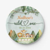 Safari Wild One 1. Geburtstag Pappteller (Vorderseite)