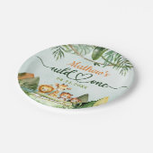 Safari Wild One 1. Geburtstag Pappteller (Schrägansicht)