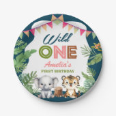 Safari Wild One 1. Geburtstag Pappteller (Vorderseite)