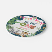 Safari Wild One 1. Geburtstag Pappteller (Schrägansicht)